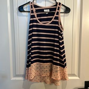 XS Maison Jules - blue and peach summer top.